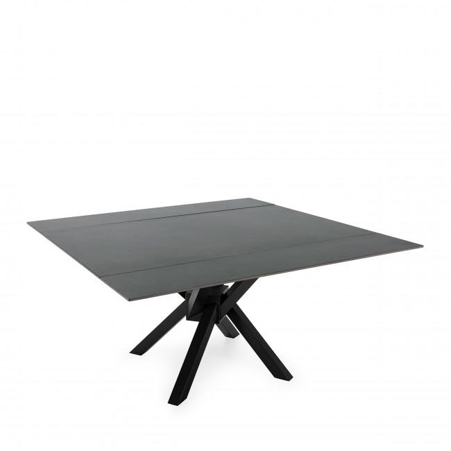 Brelyn - Table à manger extensible 6 à 8 personnes en céramique et métal 150-200x90cm