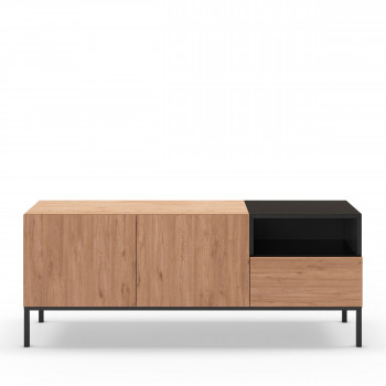 Austin - Meuble TV 2 portes 1 tiroir en bois et métal L140cm