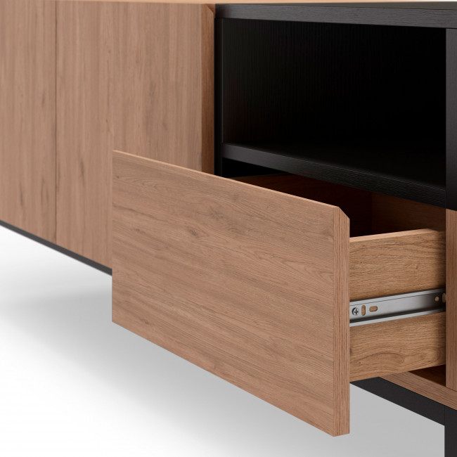 Austin - Meuble TV 2 portes 1 tiroir en bois et métal L140cm