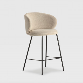 Havel - Lot de 2 tabourets de bar en tissu et métal H65cm