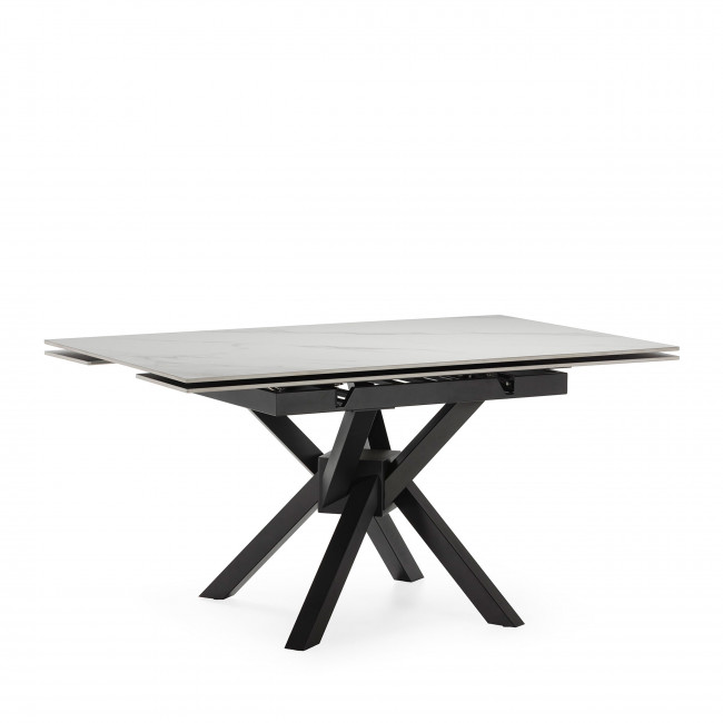 Brelyn - Table à manger extensible 6 à 8 personnes en céramique et métal 150-200x90cm