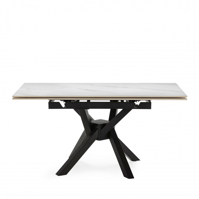 Brelyn - Table à manger extensible 6 à 8 personnes en céramique et métal 150-200x90cm
