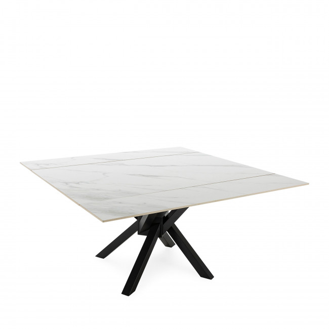 Brelyn - Table à manger extensible 6 à 8 personnes en céramique et métal 150-200x90cm