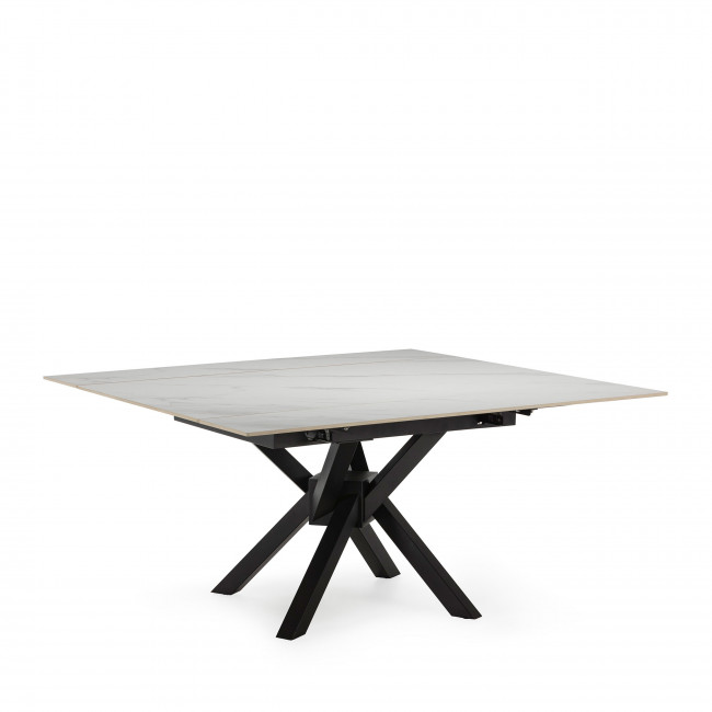 Brelyn - Table à manger extensible 6 à 8 personnes en céramique et métal 150-200x90cm