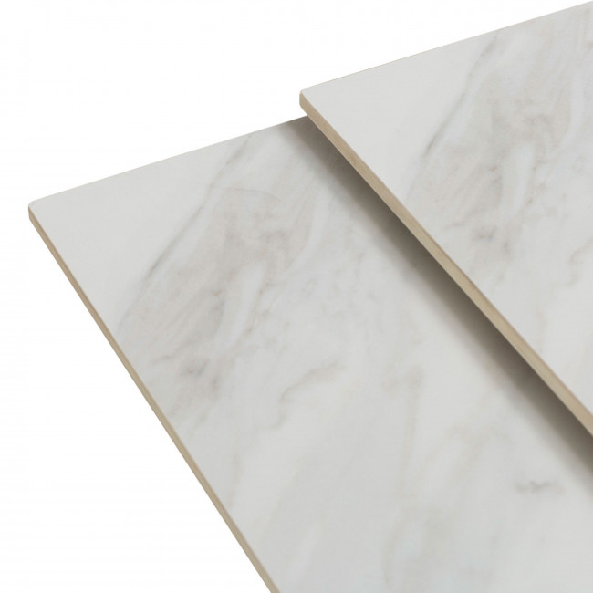 Brelyn - Table à manger extensible 6 à 8 personnes en céramique et métal 150-200x90cm