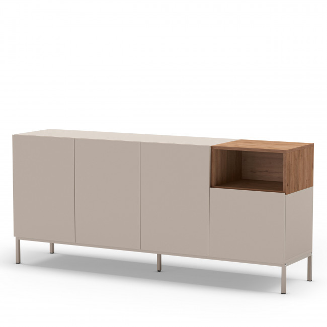 Quenor - Buffet 4 portes en bois et métal L180cm