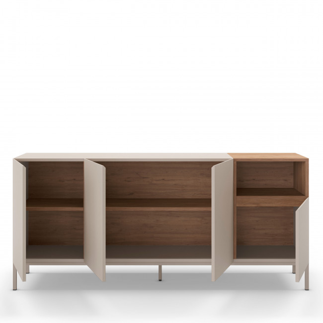 Quenor - Buffet 4 portes en bois et métal L180cm