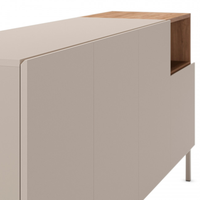 Quenor - Buffet 4 portes en bois et métal L180cm