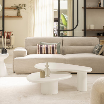 Luna - Table basse organique en fibre de ciment L120cm