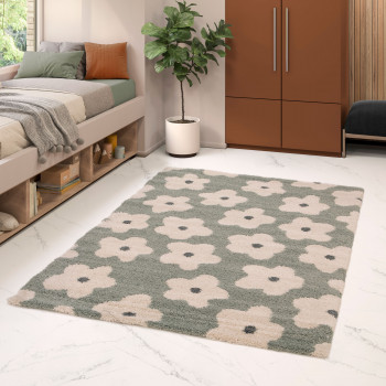 Flora - Tapis contemporain à motif floral
