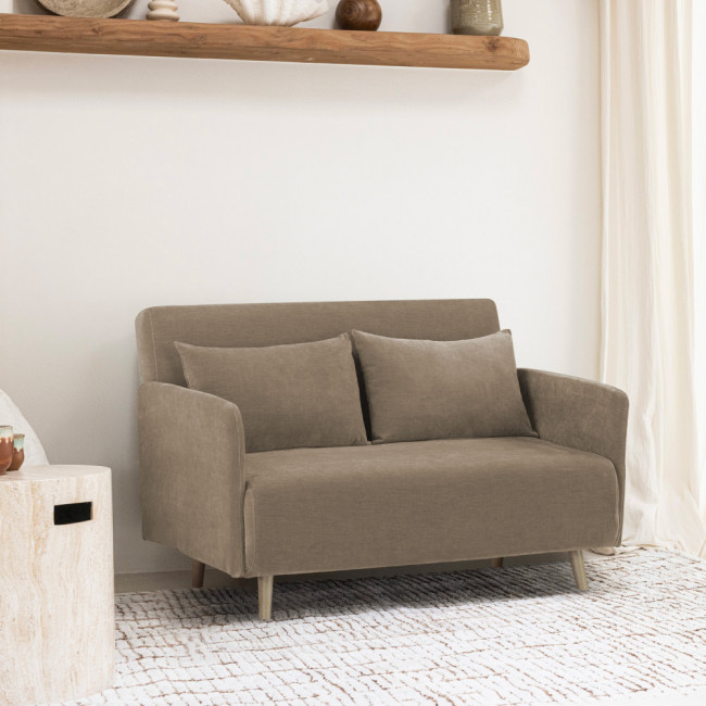 Belushi - Canapé convertible 2 personnes en chenille L120 cm