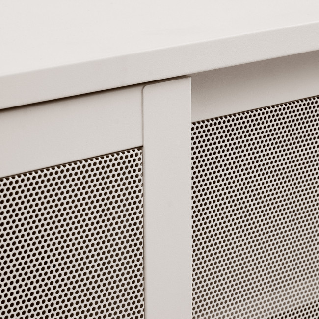 Kiso - Meuble TV 2 portes, 2 niches en métal L160cm