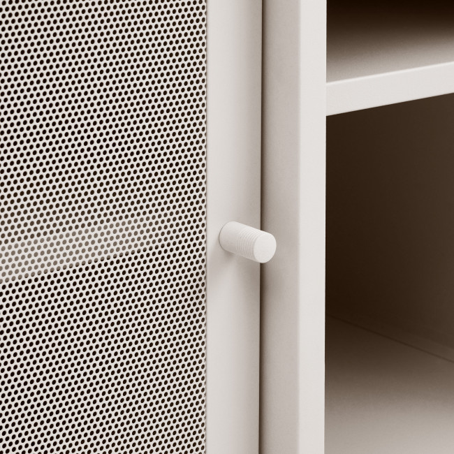 Kiso - Meuble TV 2 portes, 2 niches en métal L160cm