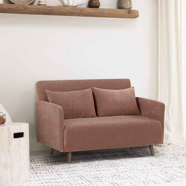 Belushi - Canapé convertible 2 personnes en chenille L120 cm
