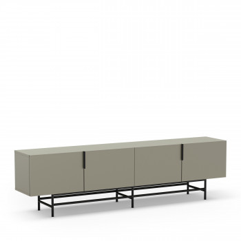 Meuble TV 4 portes en bois et métal L200cm  - VINTARA | Drawer
