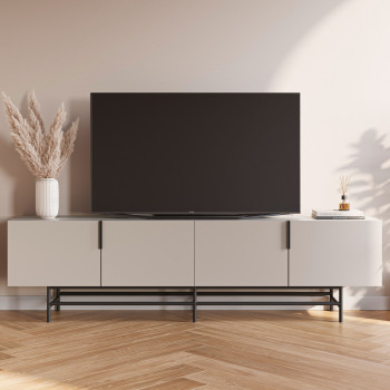 Vintara - Meuble TV 4 portes en bois et métal L200cm