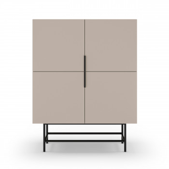 Vintara - Buffet haut 4 portes en bois et métal H128cm