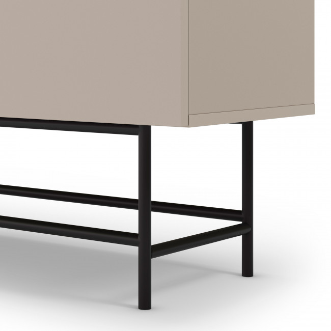 Vintara - Buffet haut 4 portes en bois et métal H128cm