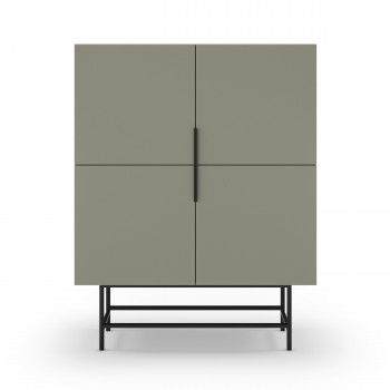 Vintara - Buffet haut 4 portes en bois et métal H128cm