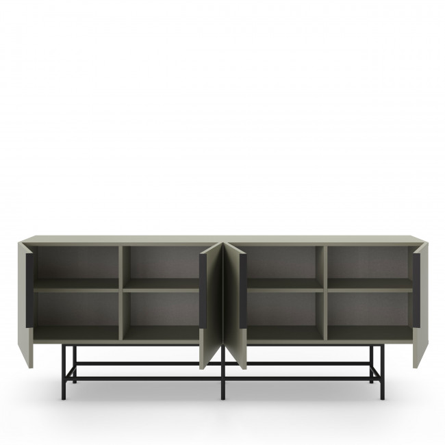 Vintara - Buffet 4 portes en bois et métal L200cm