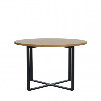 Bonnie - Table à manger 4 personnes ronde en bois et métal