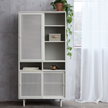 Kiso - Vaisselier 4 portes, 2 niches en métal H180cm