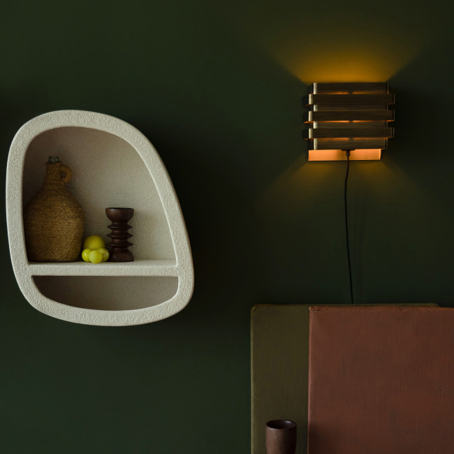 Veda - Etagère murale organique finition marbre recyclé 53x61cm