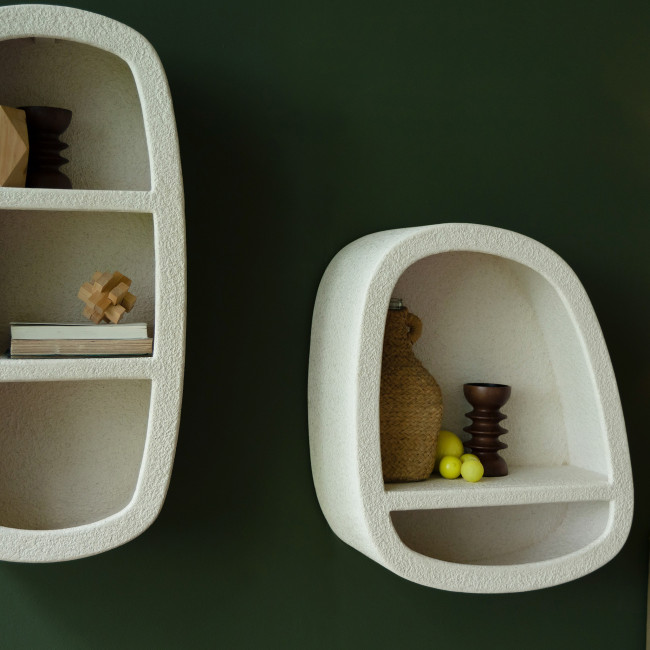 Veda - Etagère murale organique finition marbre recyclé 53x61cm