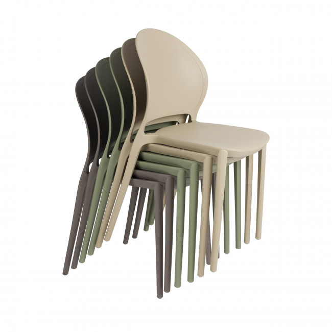 Sjoerd - Lot de 4 chaises intérieur et extérieur en plastique