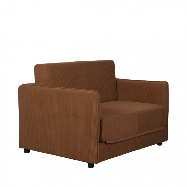 Jopie - Fauteuil convertible 109x200cm en velours côtelé