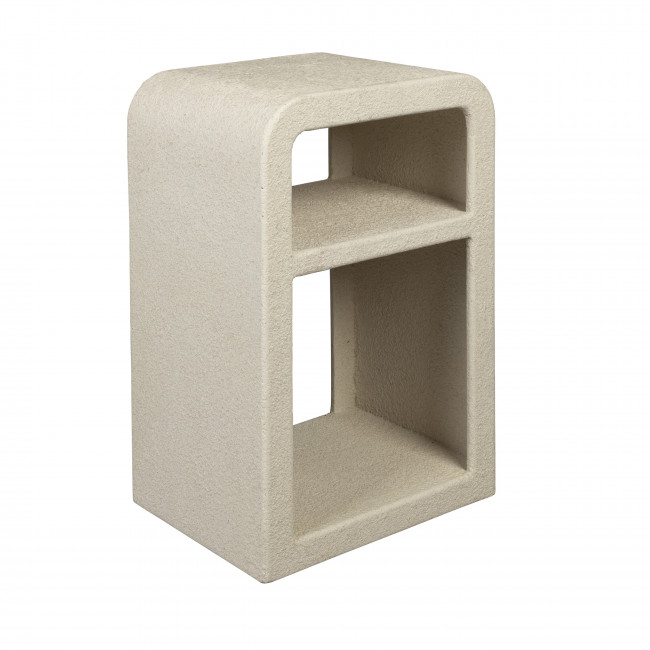 Veda - Table de chevet 2 niches finition marbre recyclé