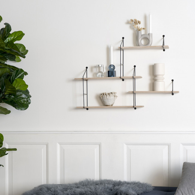 Harlem - Etagère murale en bois et métal
