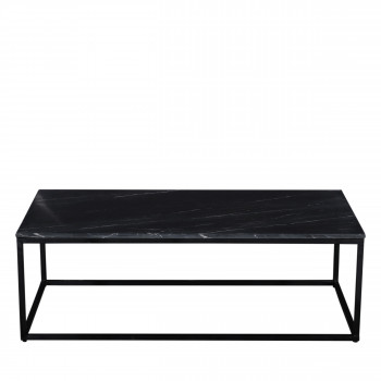 Saku - Table basse en marbre blanc et métal 120x65cm