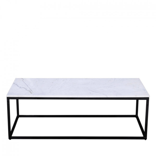 Saku - Table basse en marbre blanc et métal 120x65cm