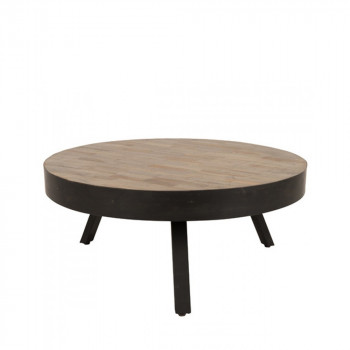 Suri - Table basse ronde ø74 cm en teck recyclé Large