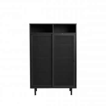 Kiso - Vaisselier 2 portes, 2 niches en métal H140cm