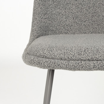 Fjis - Lot de 2 chaises en tissu bouclette et métal