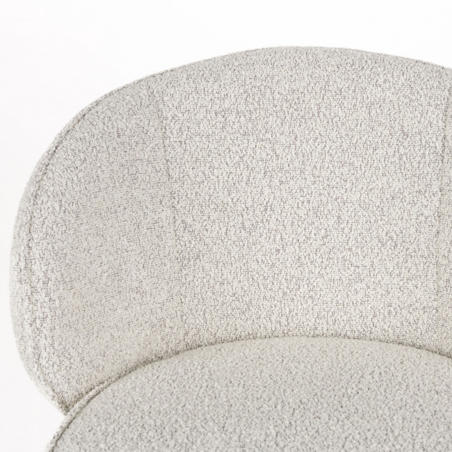 Joa - Lot de 2 tabourets de bar en tissu bouclette et métal H75cm