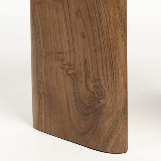 Tanda - Table d'appoint organique en marbre et bois 37x56cm