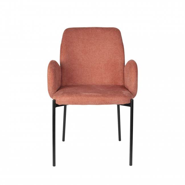 Tjarda - Lot de 2 fauteuils de table en tissu et métal