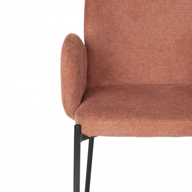 Tjarda - Lot de 2 fauteuils de table en tissu et métal