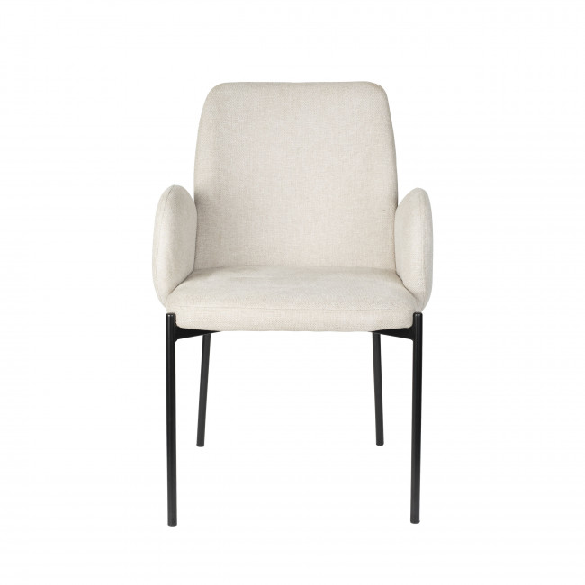 Tjarda - Lot de 2 fauteuils de table en tissu et métal