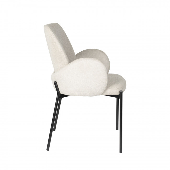 Tjarda - Lot de 2 fauteuils de table en tissu et métal