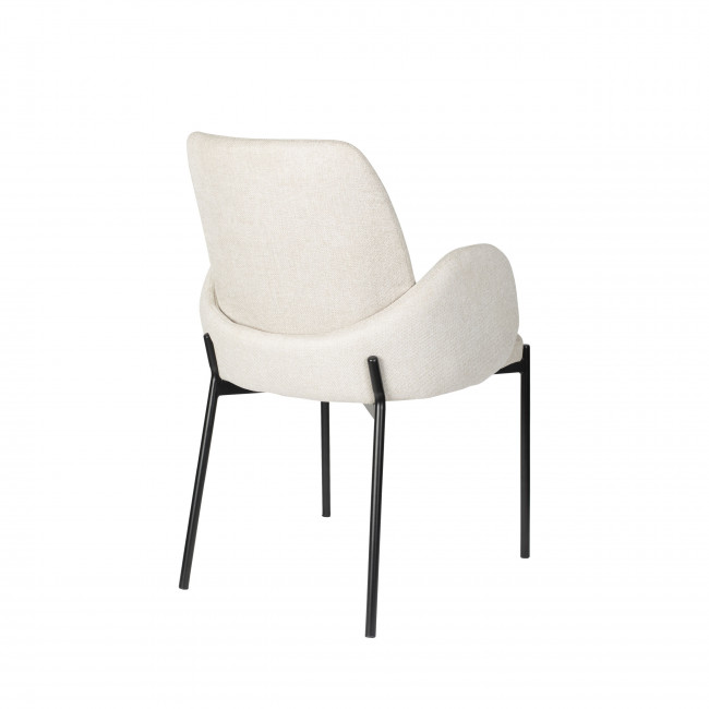 Tjarda - Lot de 2 fauteuils de table en tissu et métal