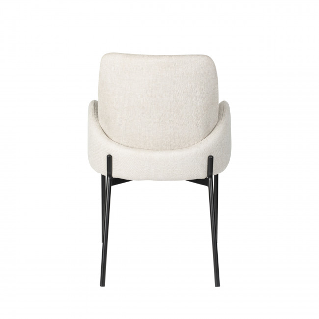 Tjarda - Lot de 2 fauteuils de table en tissu et métal