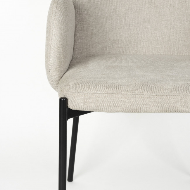 Tjarda - Lot de 2 fauteuils de table en tissu et métal