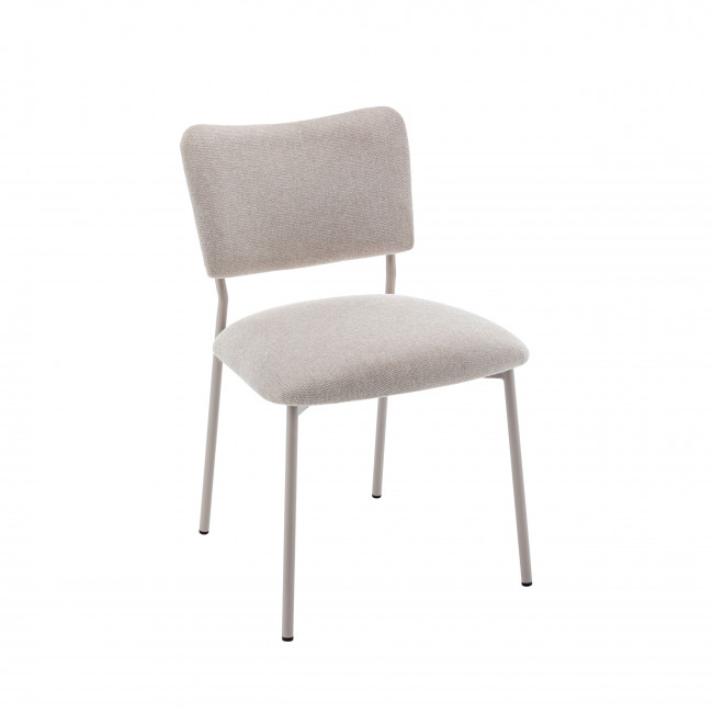 Vander - Lot de 2 chaises en tissu et métal pieds beiges