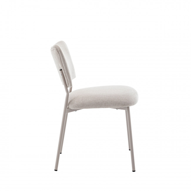 Vander - Lot de 2 chaises en tissu et métal pieds beiges