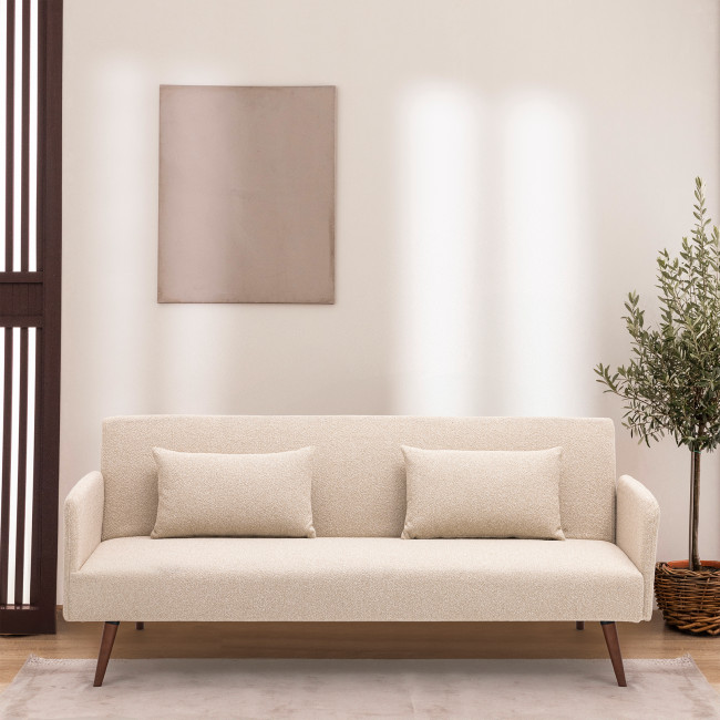 Nielson - Canapé convertible 3 places en tissu bouclette