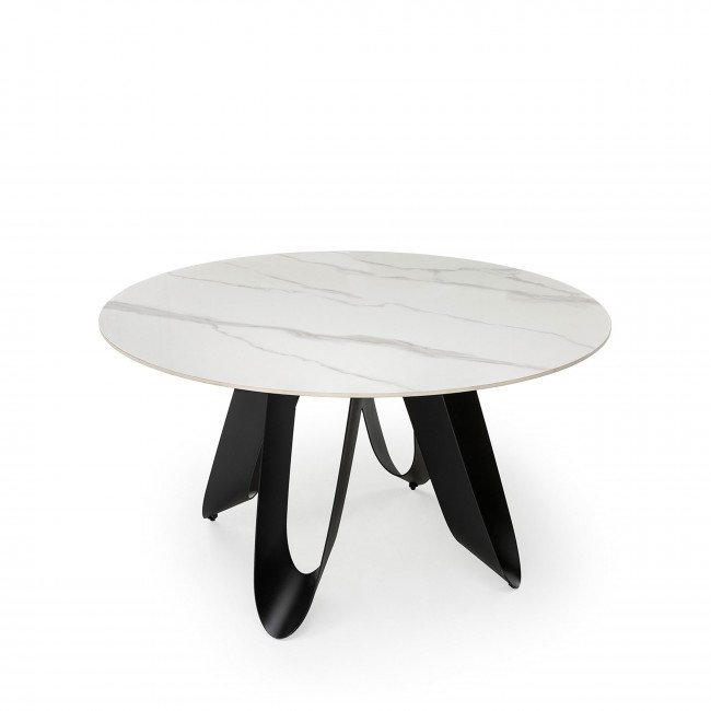 Zalcor - Table à manger 6 personnes ronde en céramique